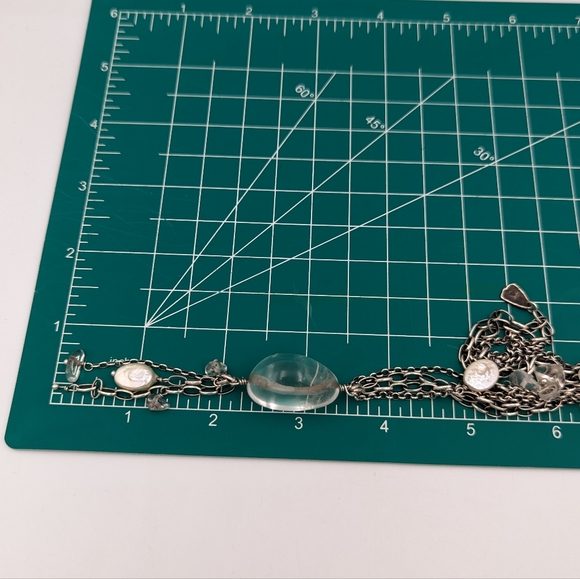 Long SILPADA Sterling Silver Freshwater Pearl Crystal Tassel Necklace 35" - Picture 9 of 10